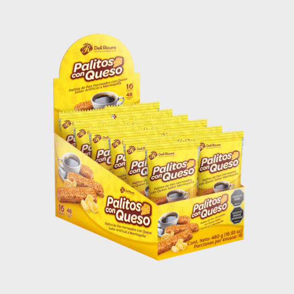 Palitos con Queso sabor a Mantequilla - Display x 16 Tripack x 480g